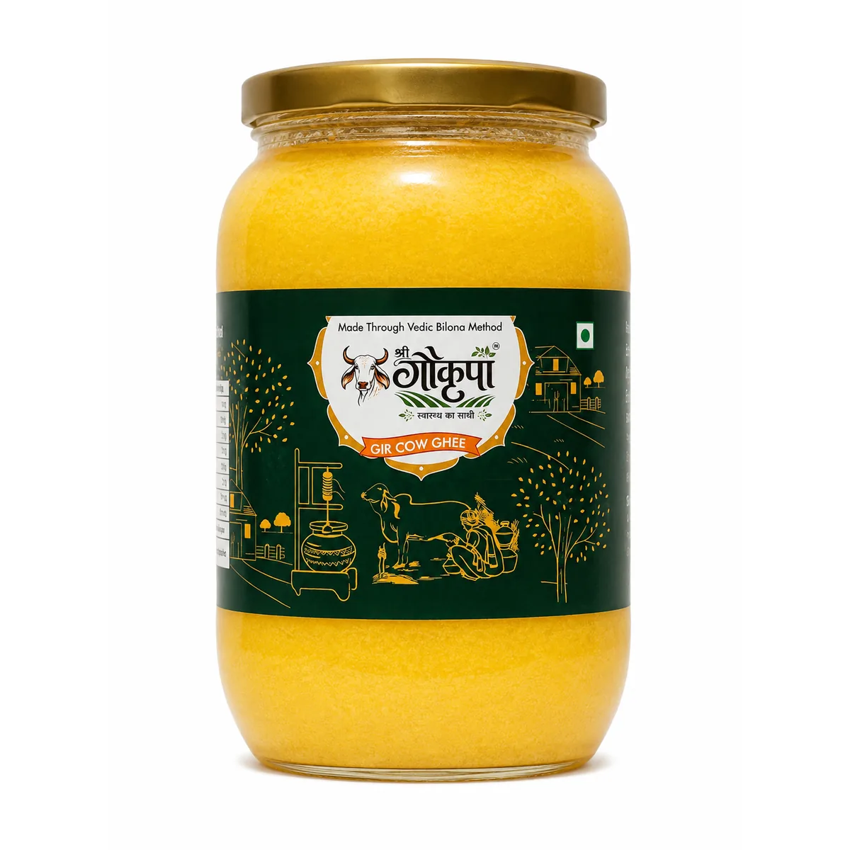 A jar of A2 desi Gir cow bilona ghee
